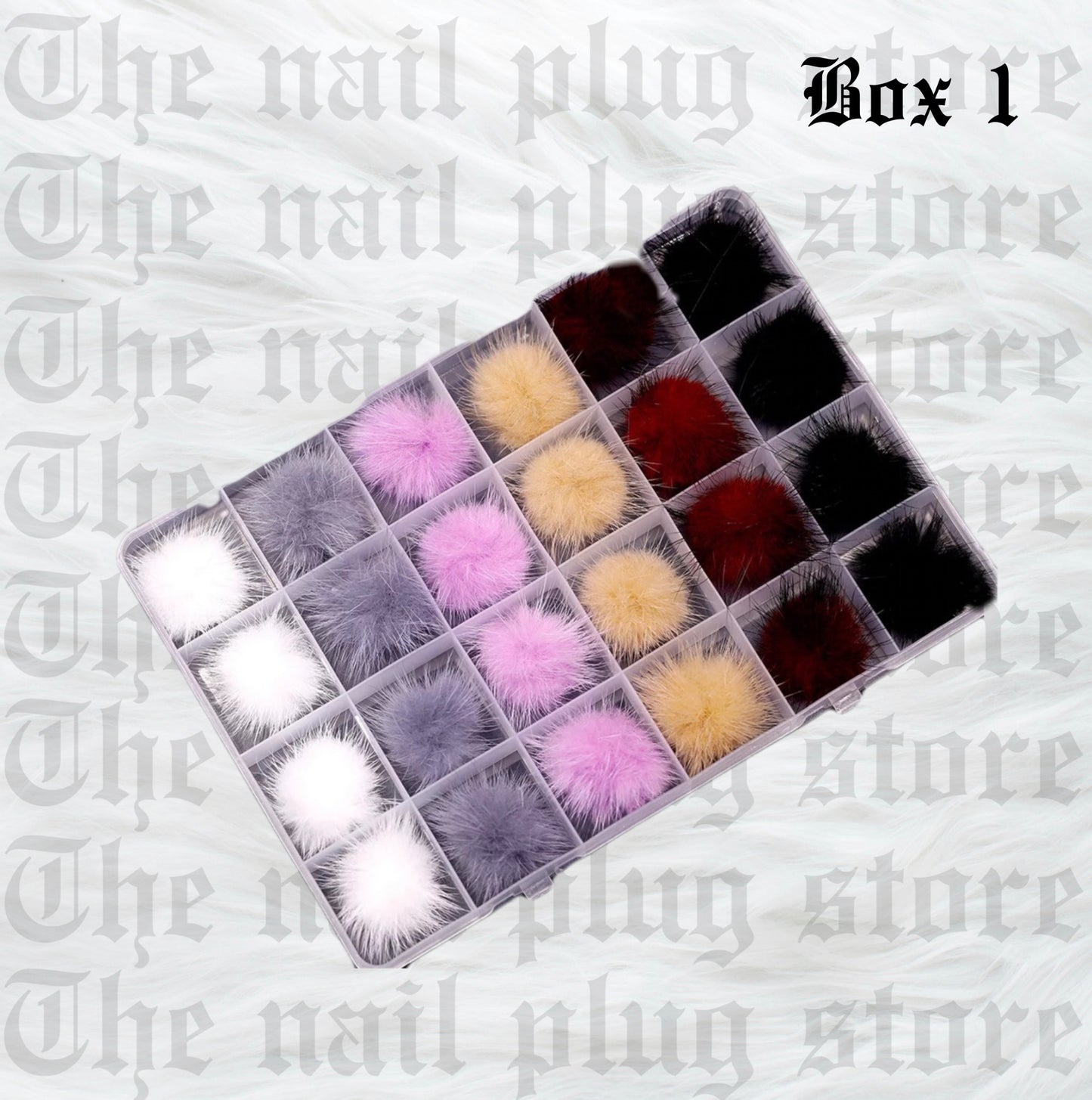 Pom Pom nail charms 24pcs box