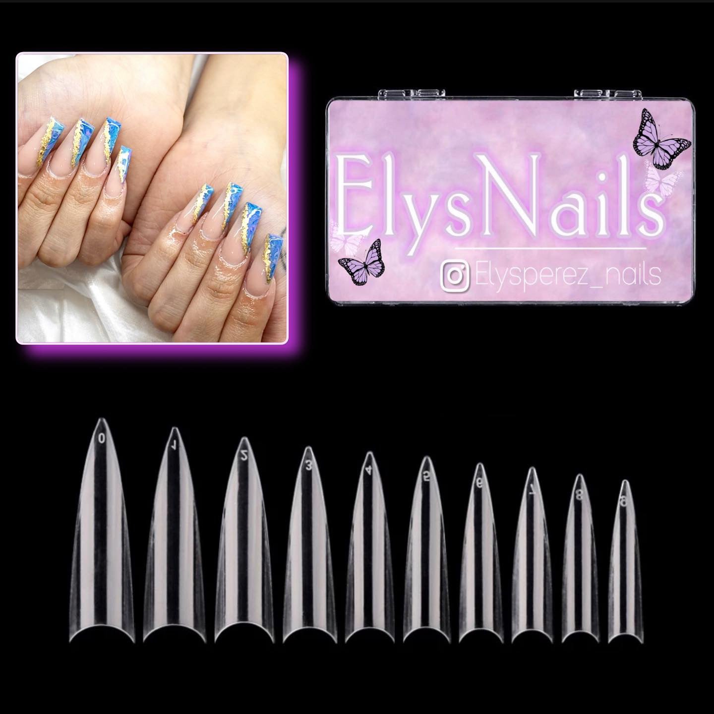 Stiletto nail tip